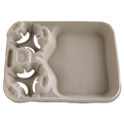Image of StrongHolder Molded Fiber Cup/Food Trays, 8 oz to 44 oz, 2 Cups, Beige, 100/Carton
