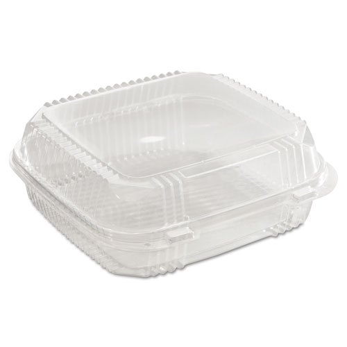 ClearView SmartLock Hinged Lid Container, 49 oz, 8.2 x 8.34 x 2.91, Clear, 200/Carton