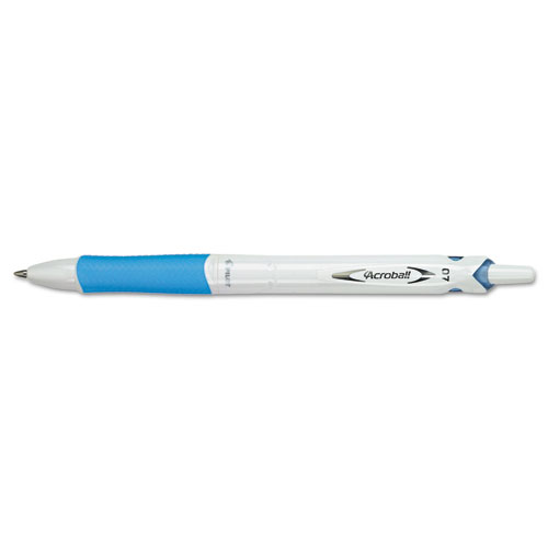Pilot® Acroball PureWhite Pen, .7mm, Black Ink, Blue/Lime/Turquoise Barrels, 3/Pack