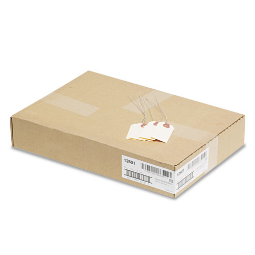 Image of Double Wired Shipping Tags, 11.5 pt Stock, 2.75 x 1.38, Manila, 1,000/Box