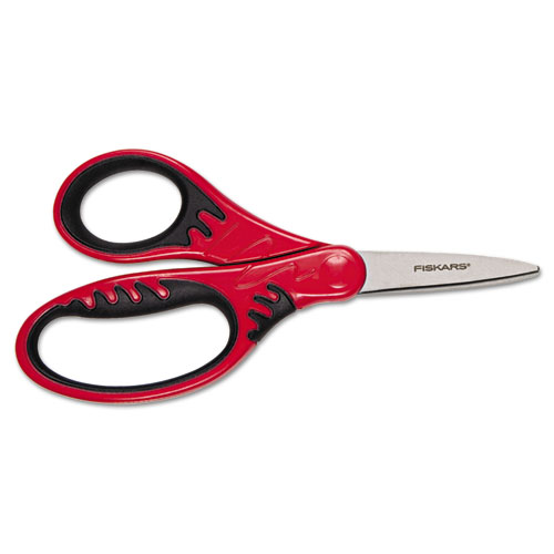 Kids/Student Softgrip Scissors, Pointed Tip, 5 Long, 1.75 Cut Length, Randomly Assorted Straight Handles