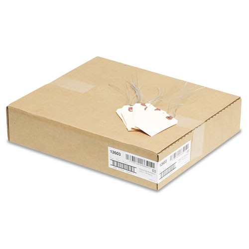 Double Wired Shipping Tags, 13pt. Stock, 3 3/4 x 1 7/8, Manila, 1,000/Box