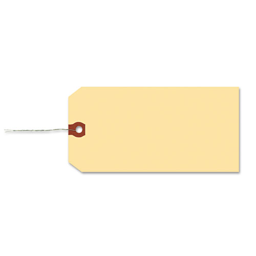 Image of Double Wired Shipping Tags, 11.5 pt Stock, 6.25 x 3.13, Manila, 1,000/Box
