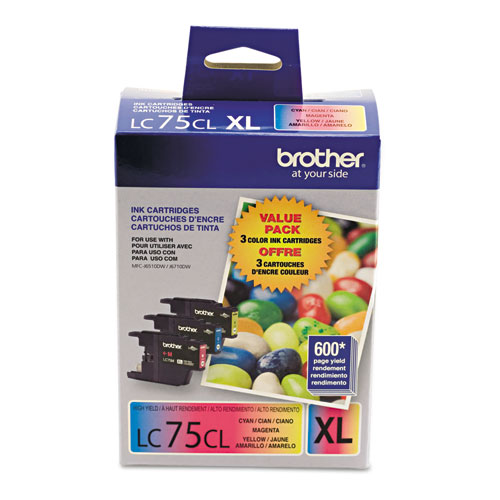 Image of Brother Lc753Pks Innobella High-Yield Ink, 600 Page-Yield, Cyan/Magenta/Yellow