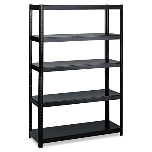 Safco® Boltless Steel Shelving, Five-Shelf, 48W X 24D X 72H, Black