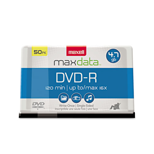 Maxell® Dvd-R Recordable Disc, 4.7 Gb, 16X, Spindle, Gold, 50/Pack