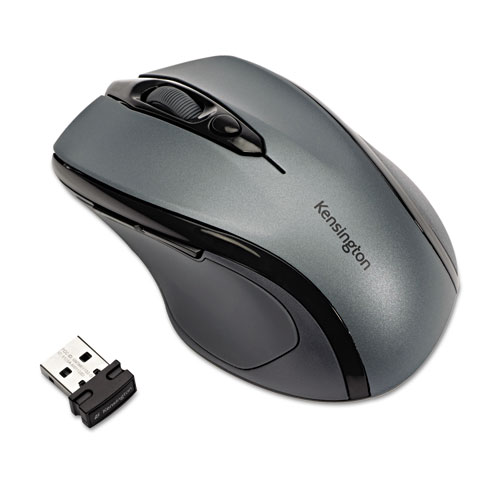 Image of Kensington® Pro Fit Mid-Size Wireless Mouse, 2.4 Ghz Frequency/30 Ft Wireless Range, Right Hand Use, Gray