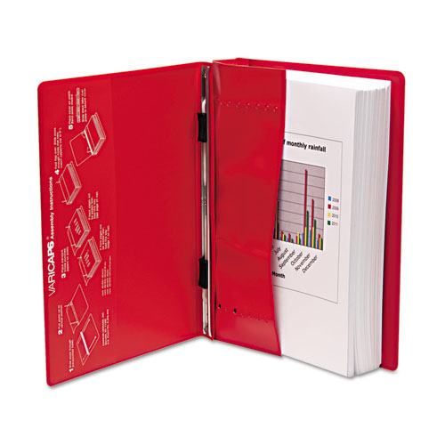 Image of VariCap Expandable Binder, 2 Posts, 6" Capacity, 11 x 8.5, Red
