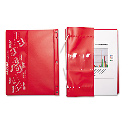 Image of VariCap Expandable Binder, 2 Posts, 6" Capacity, 11 x 8.5, Red