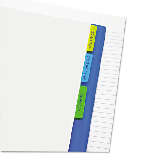 Image of Redi-Tag® Write-On Index Tabs, 1/5-Cut, Assorted Colors, 2" Wide, 30/Pack