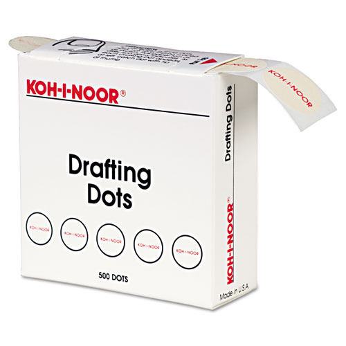 Image of Koh-I-Noor Adhesive Drafting Dots, 0.88" Dia, Dries Clear, 500/Box