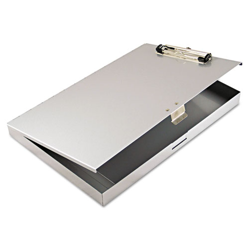 Tuffwriter Recycled Aluminum Storage Clipboard, 1/2" Clip, 8 1/2 x 12, Gray | by Plexsupply