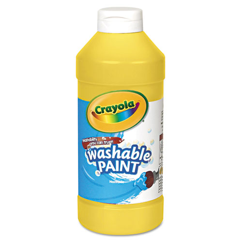 Washable Paint, Yellow, 16 oz Bottle