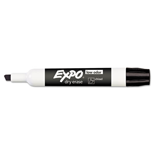 Low-Odor Dry-Erase Marker, Broad Chisel Tip, Black