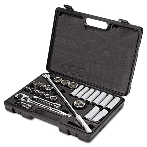 26-Piece Mechanic's Tool Set, SAE, 1/2" Drive, 7/16" to 1 1/4", 6-Point/12-Point