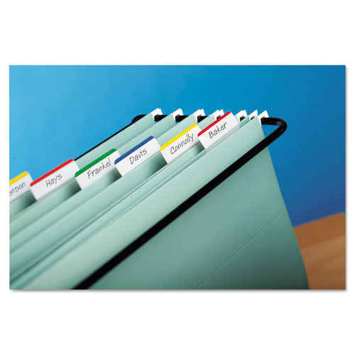 2" Angled Tabs, Lined, 1/5-Cut Tabs, Assorted Primary Colors, 2" Wide, 24/Pack