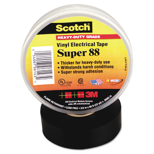 3M™ Scotch 88 Super Vinyl Electrical Tape, 0.75" X 66 Ft, Black