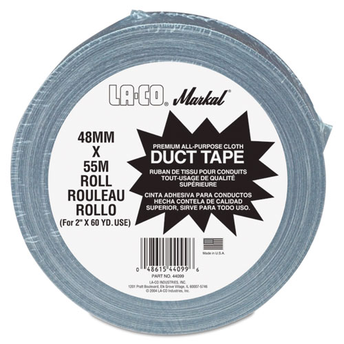 Markal® Duct Tape. 2" x 60yd, Silver Gray