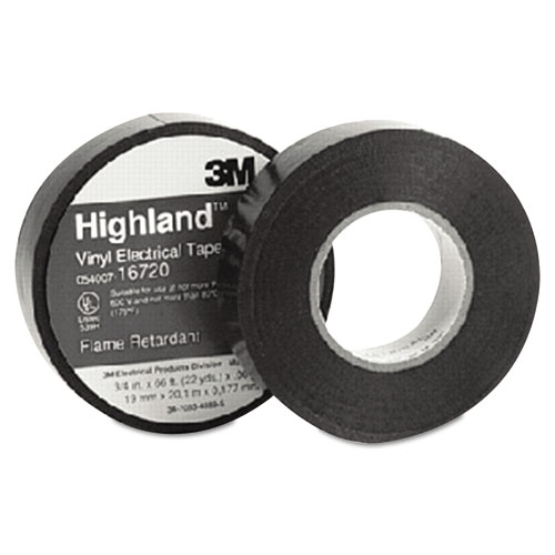 3M™ Highland Vinyl Commercial Grade Electrical Tape, 3/4" x 66ft, 1" Core
