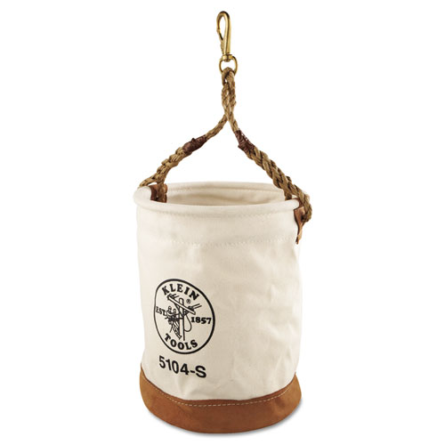 Leather-Bottom Canvas Bucket With Swivel Snap