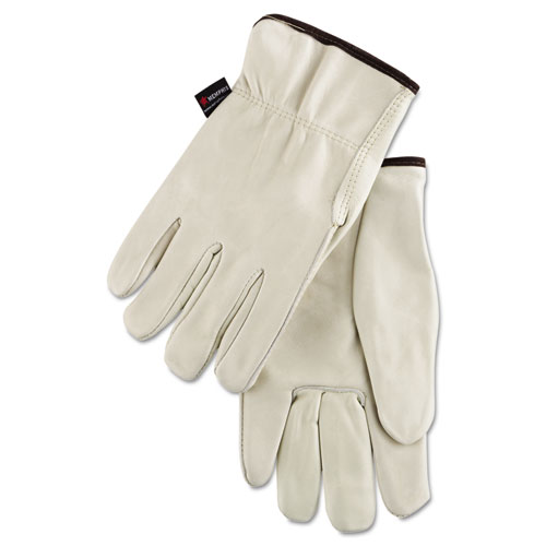 Premium Grade Leather Insulated Driver Gloves, Cream, Large, 12 Pairs