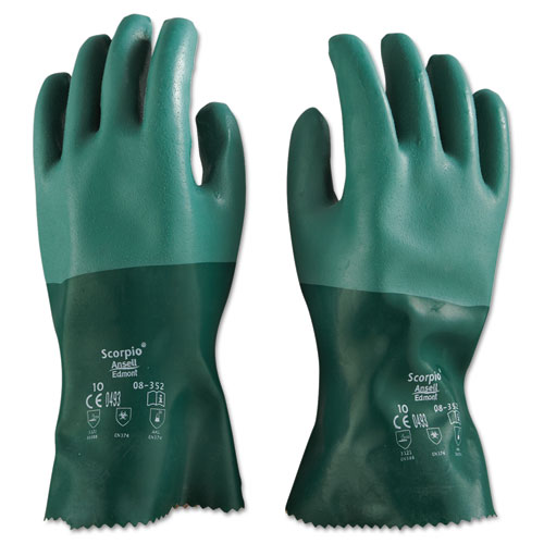 Image of Scorpio Neoprene Gloves, Green, Size 10, 12 Pairs