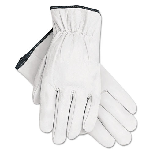 Image of Mcr™ Safety Grain Goatskin Driver Gloves, White, X-Large, 12 Pairs