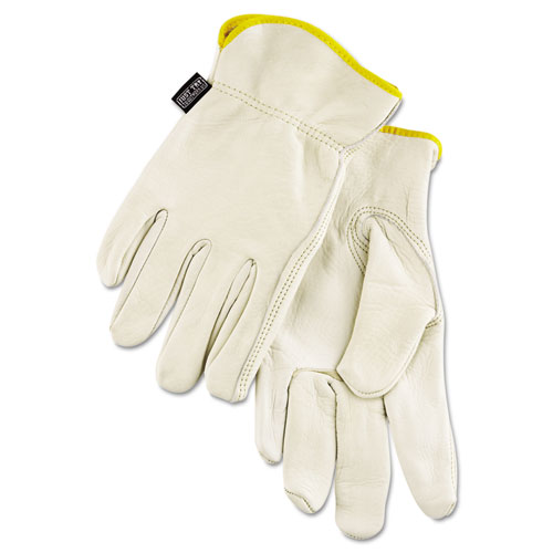 Economy Leather Drivers Gloves, White, 2x-Large, 12 Pairs
