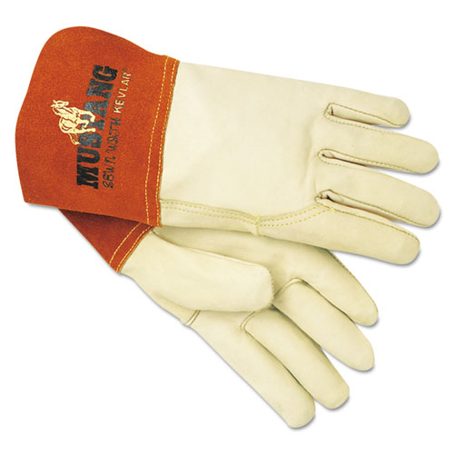 Mustang Mig/tig Welder Gloves, Tan, Medium, 12 Pairs