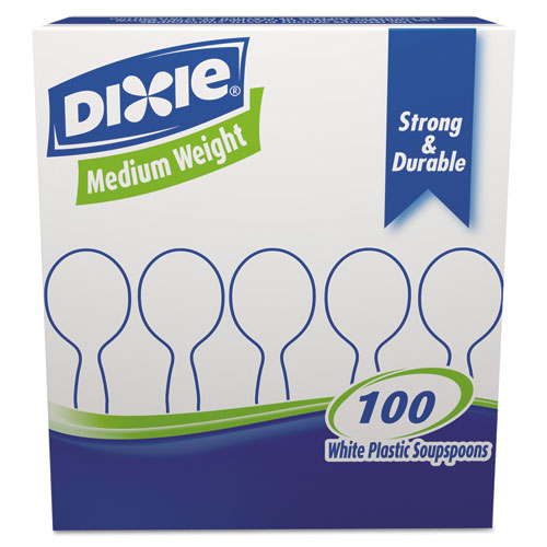 Image of Dixie® Plastic Cutlery, Heavy Mediumweight Soup Spoon, 1,000/Carton