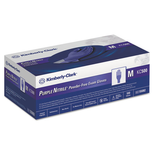 Image of Kimtech™ Purple Nitrile Exam Gloves, 242 Mm Length, Medium, Purple, 1,000/Carton