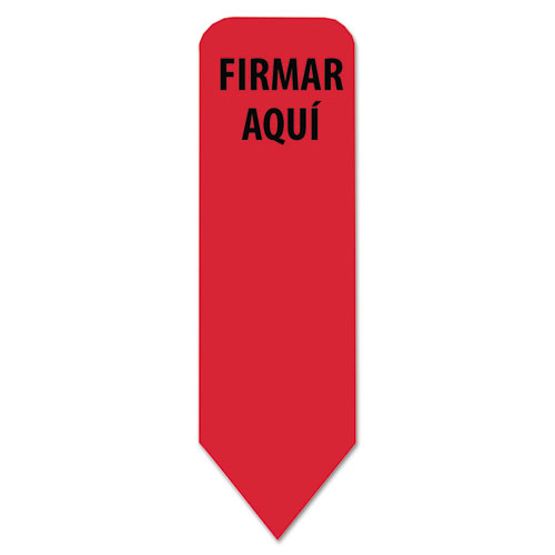 Arrow Message Page Flags in Dispenser, "FIRMAR AQUI", Red, 120 flags/PK