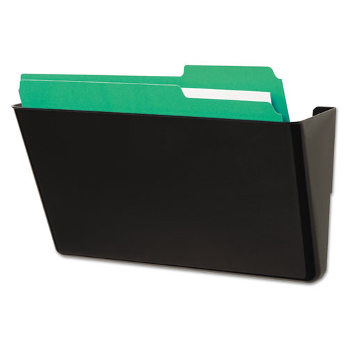 Wall File Pockets, Plastic, Letter Size, 13" x 4.13" x 7", Black