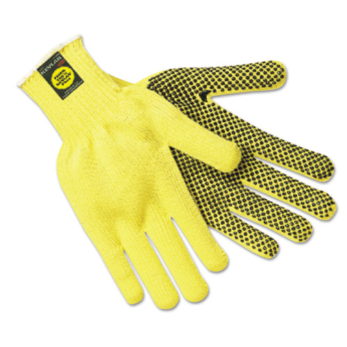 Kevlar Gloves, Large, Coated String Knit/kevlar, Pvc Dots