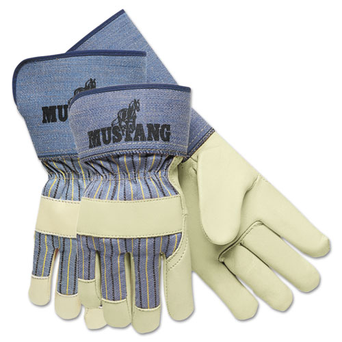 Mustang Premium Grain-Leather-Palm Gloves, 4 1/2 In. Long, Medium