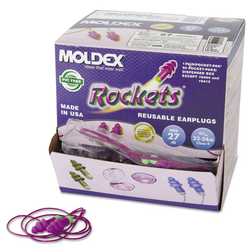 Rockets Reusable Earplugs, Corded, 27nrr, Bag