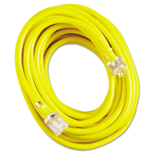 Vinyl Extension Cord, Sjtw-A, 50ft Long, 10/3 Awg, Yellow