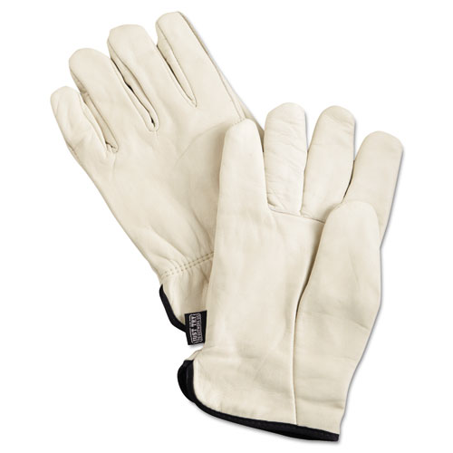 Premium Grade Leather Insulated Driver Gloves, Cream, X-Large, 12 Pairs