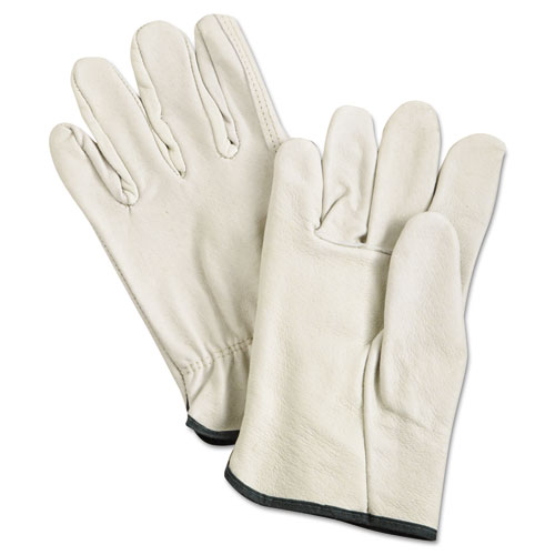 Unlined Pigskin Driver Gloves, Cream, Medium, 12 Pairs
