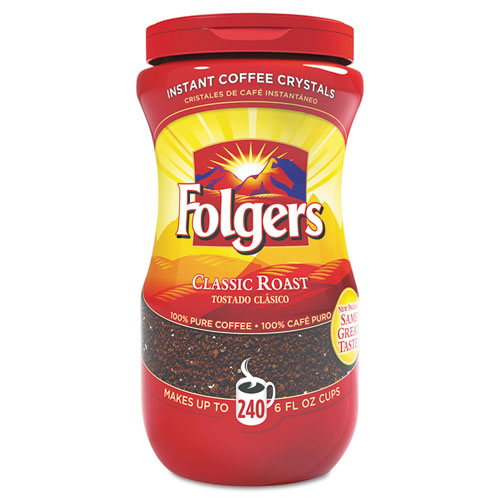 Folgers® Instant Coffee Crystals, Classic Roast, 16oz Jar