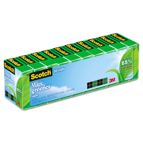 Image of Magic Greener Tape, 1" Core, 0.75" x 75 ft, Clear, 10/Pack