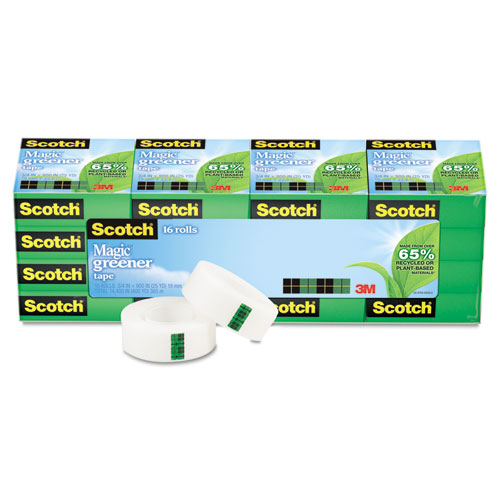 Scotch® Magic Greener Tape, 3/4" x 900", 1" Core, 16/Pack