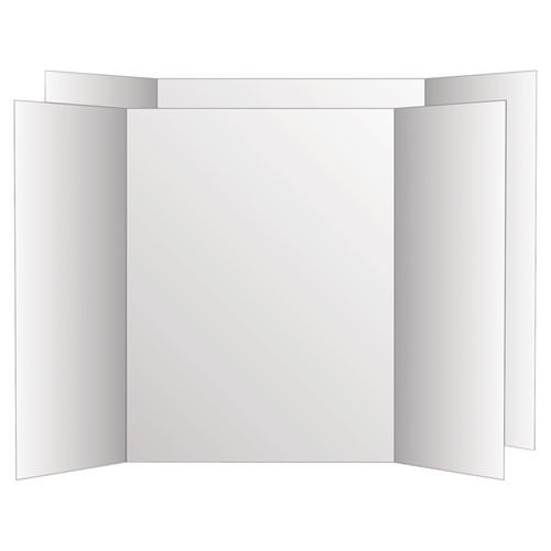 Eco Brites Two Cool Tri-Fold Poster Board 36 x 48 White/White 6/Carton