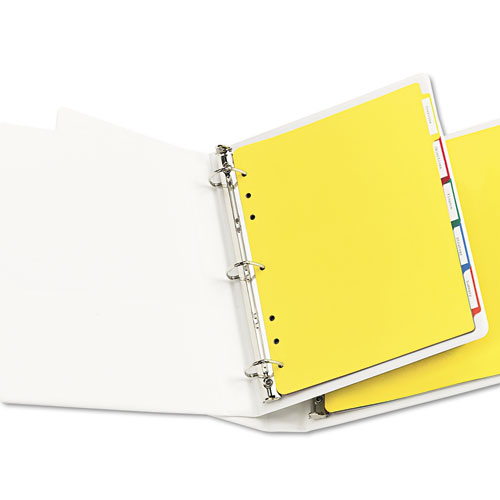 Image of Avery® Heavy-Duty Plastic Dividers With Multicolor Tabs And White Labels , 5-Tab, 11 X 8.5, Assorted, 1 Set
