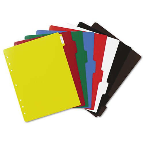 Image of Heavy-Duty Plastic Dividers with Multicolor Tabs and White Labels , 8-Tab, 11 x 8.5, Assorted, 1 Set