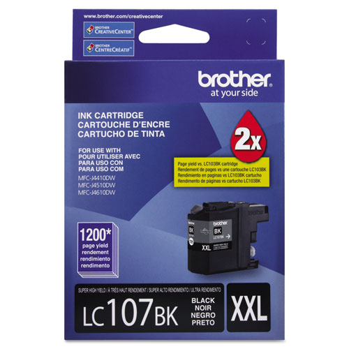 Brother Lc107Bk Innobella Super High-Yield Ink, 1,200 Page-Yield, Black