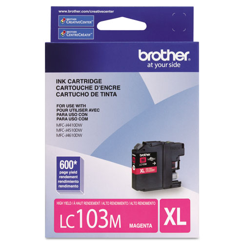 Brother Lc103M Innobella High-Yield Ink, 600 Page-Yield, Magenta