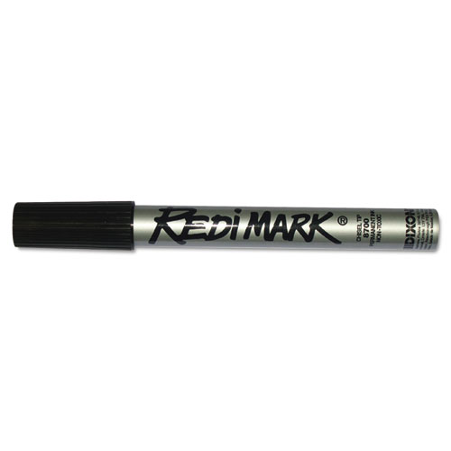 Dixon® 8717 Redimark Metal-Cased Marker, Black, 6", Chisel Point, Dozen