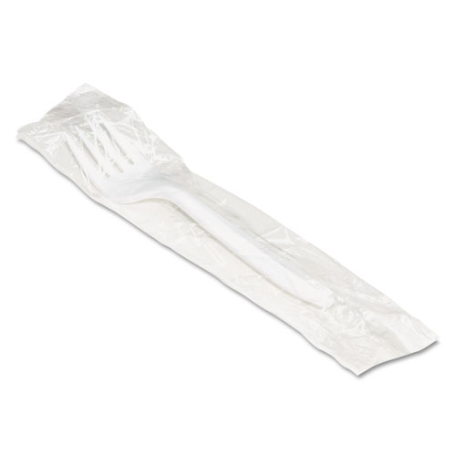 Mediumweight Wrapped Polypropylene Cutlery, Fork, White, 1000/Carton