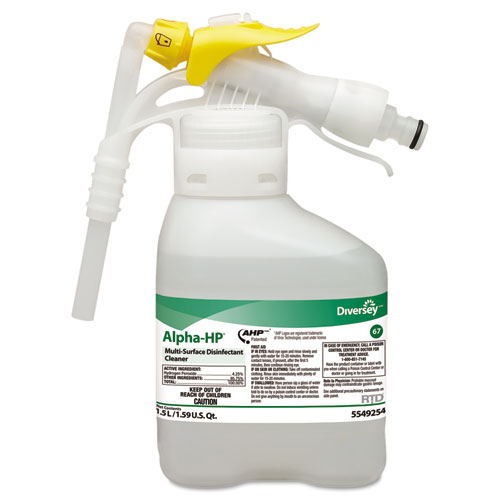 Alpha-HP Multi-Surface Disinfectant Cleaner, Citrus Scent, 1.5 L RTD Spray Bottle, 2/Carton